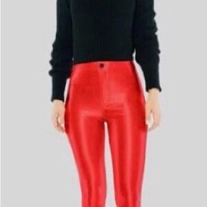 American Apparel Shiny Red Leggings